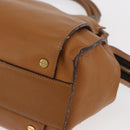 Chloe Hand Bag Leather Brown Gold Auth 169414-13