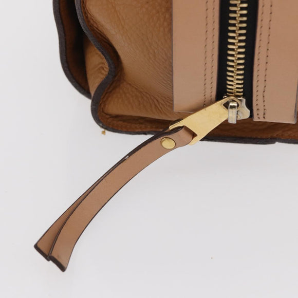 Chloe Hand Bag Leather Brown Gold Auth 169414