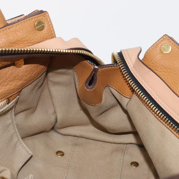 Chloe Hand Bag Leather Brown Gold Auth 169414