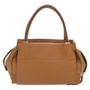 Chloe Hand Bag Leather Brown Gold Auth 169414-3