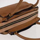 Chloe Hand Bag Leather Brown Gold Auth 169414-6