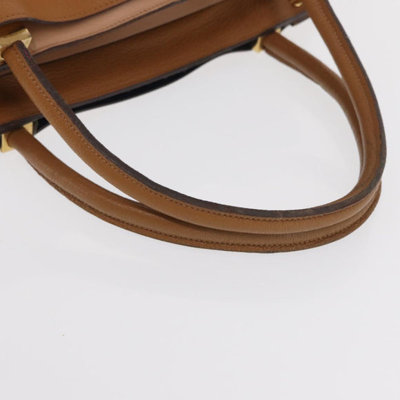 Chloe Hand Bag Leather Brown Gold Auth 169414