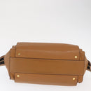 Chloe Hand Bag Leather Brown Gold Auth 169414-9
