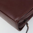 CARTIER Must Line Clutch Bag Leather Bordeaux Gold Auth 169415-10