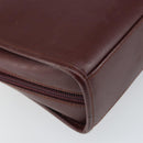 CARTIER Must Line Clutch Bag Leather Bordeaux Gold Auth 169415-11