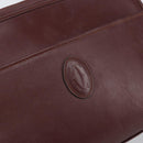 CARTIER Must Line Clutch Bag Leather Bordeaux Gold Auth 169415-12