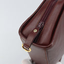 CARTIER Must Line Clutch Bag Leather Bordeaux Gold Auth 169415-13