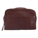 CARTIER Must Line Clutch Bag Leather Bordeaux Gold Auth 169415-2