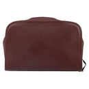 CARTIER Must Line Clutch Bag Leather Bordeaux Gold Auth 169415-3