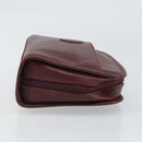 CARTIER Must Line Clutch Bag Leather Bordeaux Gold Auth 169415-4