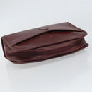 CARTIER Must Line Clutch Bag Leather Bordeaux Gold Auth 169415-6