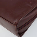 CARTIER Must Line Clutch Bag Leather Bordeaux Gold Auth 169415-8