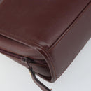CARTIER Must Line Clutch Bag Leather Bordeaux Gold Auth 169415-9