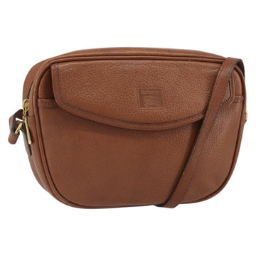 Burberrys Shoulder Bag Leather Brown Gold Auth 169417