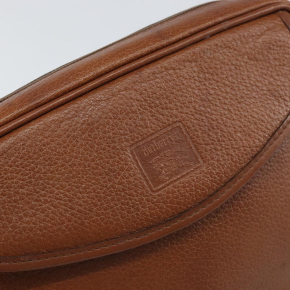 Burberrys Shoulder Bag Leather Brown Gold Auth 169417