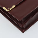 CARTIER Must Line Shoulder Bag Leather Bordeaux Gold Auth 169419-14