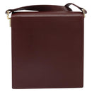 CARTIER Must Line Shoulder Bag Leather Bordeaux Gold Auth 169419-2