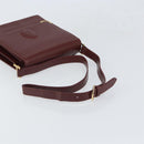 CARTIER Must Line Shoulder Bag Leather Bordeaux Gold Auth 169419-7