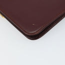 CARTIER Must Line Clutch Bag Leather Bordeaux Gold Auth 169421-16