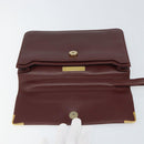 CARTIER Must Line Clutch Bag Leather Bordeaux Gold Auth 169421-9