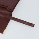 CARTIER Must Line Clutch Bag Leather Bordeaux Gold Auth 169421-10
