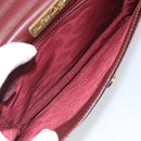 CARTIER Must Line Clutch Bag Leather Bordeaux Gold Auth 169421-12