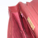 CARTIER Must Line Clutch Bag Leather Bordeaux Gold Auth 169421-18