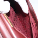 CARTIER Must Line Clutch Bag Leather Bordeaux Gold Auth 169421-20