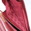 CARTIER Must Line Clutch Bag Leather Bordeaux Gold Auth 169421-21