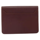 CARTIER Must Line Clutch Bag Leather Bordeaux Gold Auth 169421-2