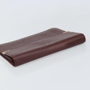 CARTIER Must Line Clutch Bag Leather Bordeaux Gold Auth 169421-5