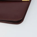 CARTIER Must Line Clutch Bag Leather Bordeaux Gold Auth 169421-7