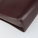 CARTIER Must Line Clutch Bag Leather Bordeaux Gold Auth 169422-16