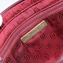 CARTIER Must Line Clutch Bag Leather Bordeaux Gold Auth 169422-9