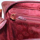CARTIER Must Line Clutch Bag Leather Bordeaux Gold Auth 169422-11