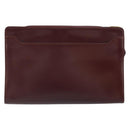 CARTIER Must Line Clutch Bag Leather Bordeaux Gold Auth 169422-2