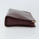 CARTIER Must Line Clutch Bag Leather Bordeaux Gold Auth 169422-3