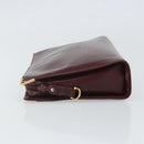 CARTIER Must Line Clutch Bag Leather Bordeaux Gold Auth 169422-4