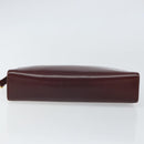 CARTIER Must Line Clutch Bag Leather Bordeaux Gold Auth 169422-6