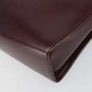 CARTIER Must Line Clutch Bag Leather Bordeaux Gold Auth 169422-7