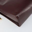 CARTIER Must Line Clutch Bag Leather Bordeaux Gold Auth 169422-14