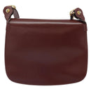 CARTIER Must Line Shoulder Bag Leather Bordeaux Gold Auth 169423-2