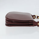 CARTIER Must Line Shoulder Bag Leather Bordeaux Gold Auth 169423-3