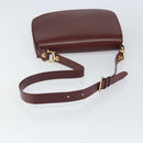 CARTIER Must Line Shoulder Bag Leather Bordeaux Gold Auth 169423-7