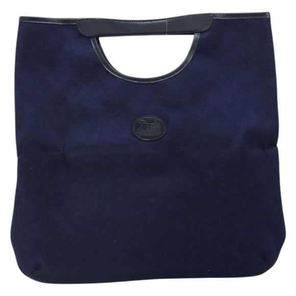 CELINE C Sulky Hand Bag Canvas Navy Auth 169427