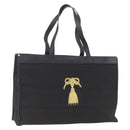 FENDI Tote Bag Canvas Black Gold Auth 169428-1