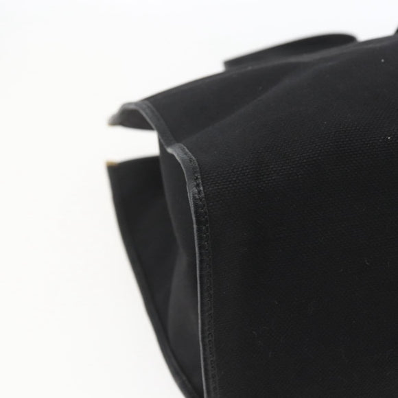 FENDI Tote Bag Canvas Black Gold Auth 169428