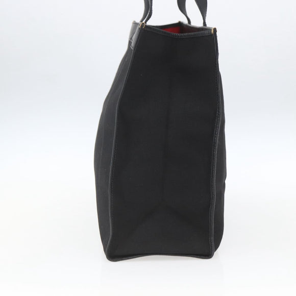 FENDI Tote Bag Canvas Black Gold Auth 169428