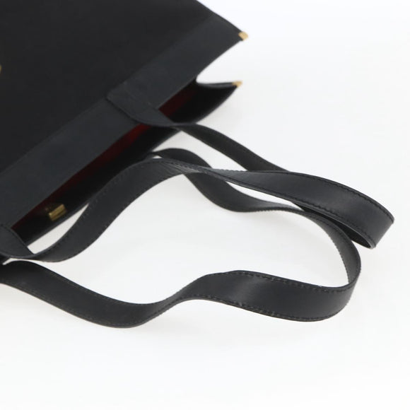 FENDI Tote Bag Canvas Black Gold Auth 169428