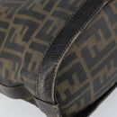 FENDI Zucca Canvas Shoulder Bag PVC Black Brown Auth 169429-11